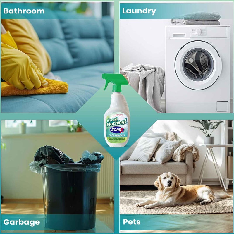 ZORBX Smell Nothing Odor Remover Spray 24 FL Oz â€“ Unscented & Perfume Free Odor Absorber for Strong Odors - Advanced Odor Neutralizer & Pet Odor Remover for Couch, Car, Carpet & Diaper Pail Smells - Image 5